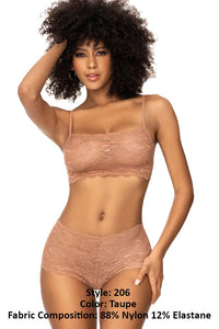 Mapale 206 Panty et haut en dentelle Set Color Taupe