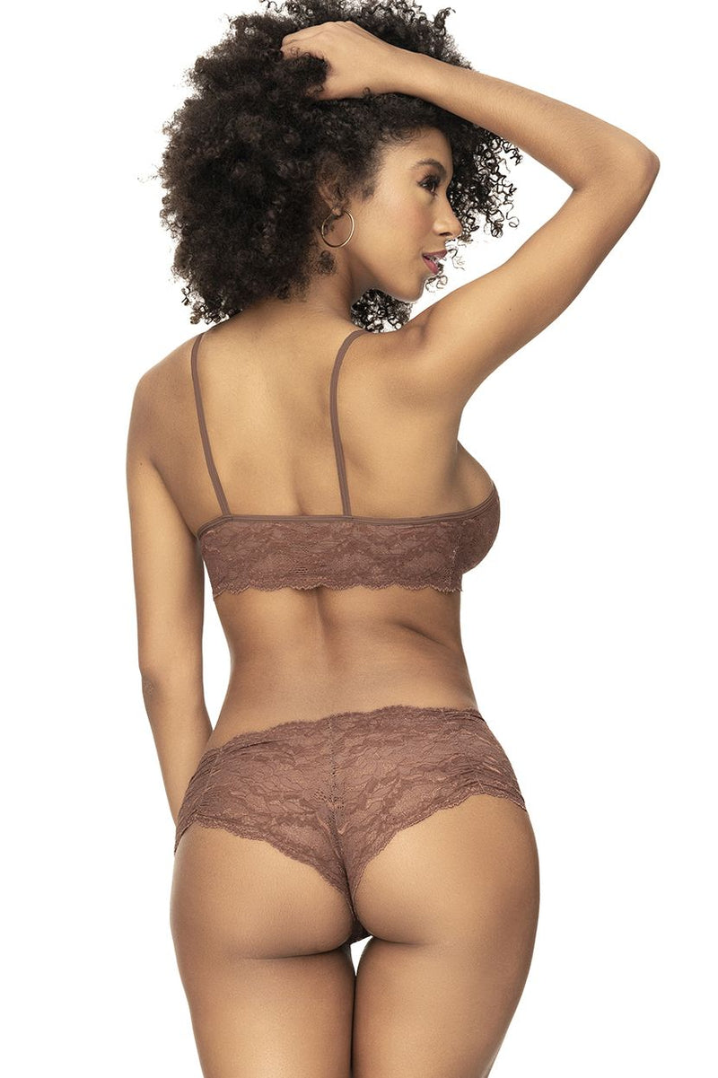 MAPALE 207 Panty y Top Lace Set Color Cocoa