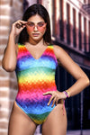 Mapale 2692 Body Color Pixel Rainbow Print