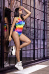 MAPALE 2692 Bodysuit Color Pixel Rainbow Print