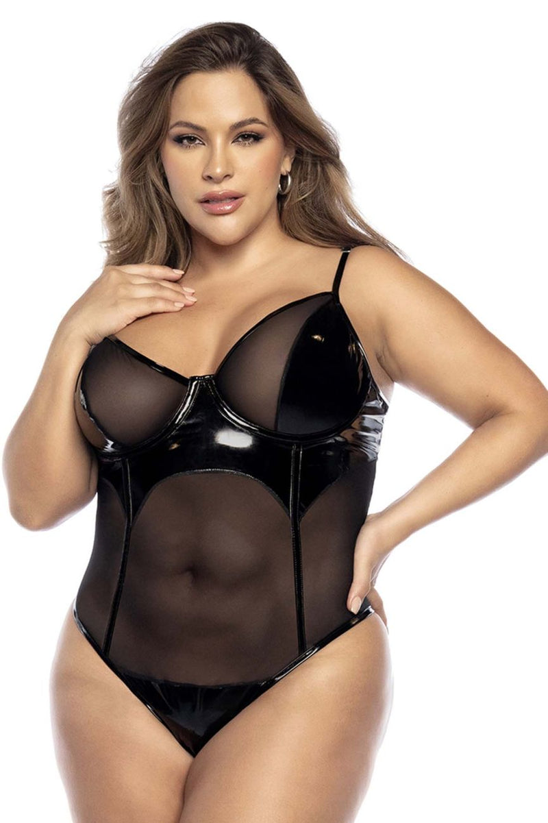 MAPALE 2732x Bodysuit रंग गीला काला