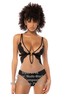 Mapale 2746 Fleur Body Couleur nue-noir