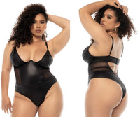 Mapale 2752X Bibi Bodysuit Plus Color Wet Look Black