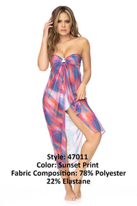 MAPALE 47011 Multiway Cover Up Color Sunset Print