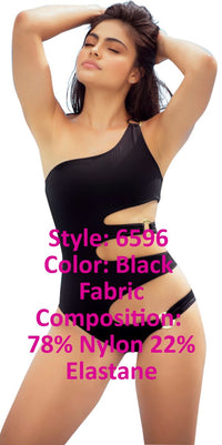 Mapale 6596 Couleur de maillot de bain une pièce noir