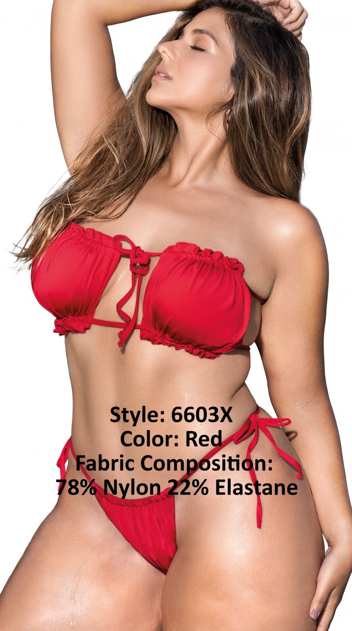 Mapale 6603x Couleur de maillot de bain en deux pièces rouge