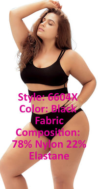 Mapale 6604X Couleur de maillot de bain en deux pièces noir