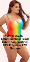 Mapale 6622X One Piece Swimsuit Color Rainbow Prints