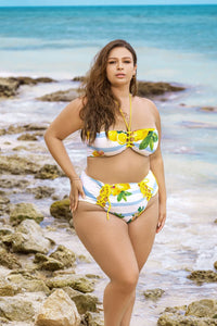 Mapale 67037X Couleur de maillot de bain en deux pièces réversible Impression de citrus jaune