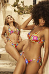 Mapale 67053 sous-câble de deux pièces de maillot de bain Color Crochet Print