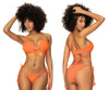 Mapale 67058 Couleur de maillot de bain à deux pièces côtelées orange vif orange