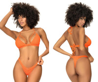 Mapale 67059 Couleur de maillot de bain à deux pièces côtelées orange vif orange