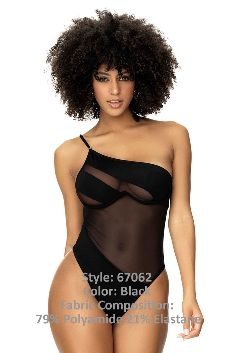 MAPALE 67062 Couleur de maillot de bain sous-câblée en un seul morceau noir