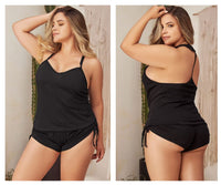 MAPALE 7095X Conjunto de pijamas de dos piezas. Top and Shorts Color Negro