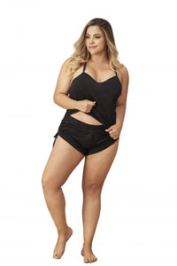 MAPALE 7095X Conjunto de pijamas de dos piezas. Top and Shorts Color Negro