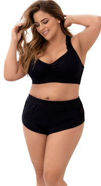 Mapale 7389X Two Piece Pajama Set. Top and Shorts Color Black