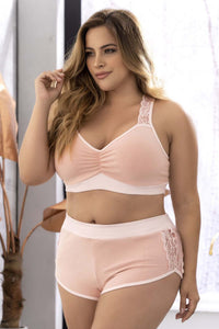 Mapale 7389x ensemble de pyjama en deux pièces. Couleur de haut et de short Rose