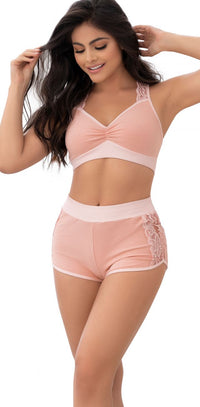 MAPALE 7389 Set de pijama de dos piezas. Top and Shorts Color Rose