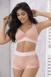 Mapale 7389 Ensemble de pyjama en deux pièces. Couleur de haut et de short Rose