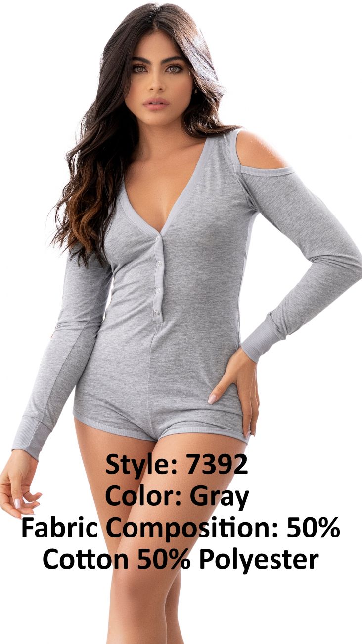 MAPALE 7392 Manga larga Romper color gris gris