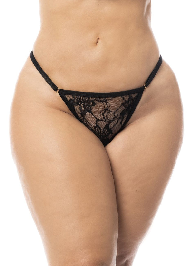 رداء Mapale 7495X مع لون G-String مطابق باللون الأسود