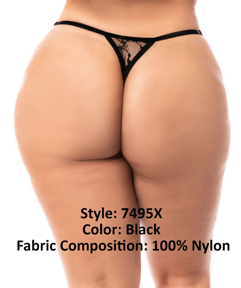 MAPALE 7495X ROBE CON COLOR G-STRING A COMACIONADO NEGRO