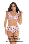 MAPALE 7531 Top de pijama de dos piezas Top and Shorts Color Holiday Print