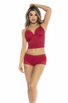 Mapale 7533 Two Piece Pajama Set Top and Shorts Color Red