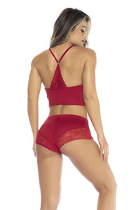 Mapale 7533 Two Piece Pajama Set Top and Shorts Color Red