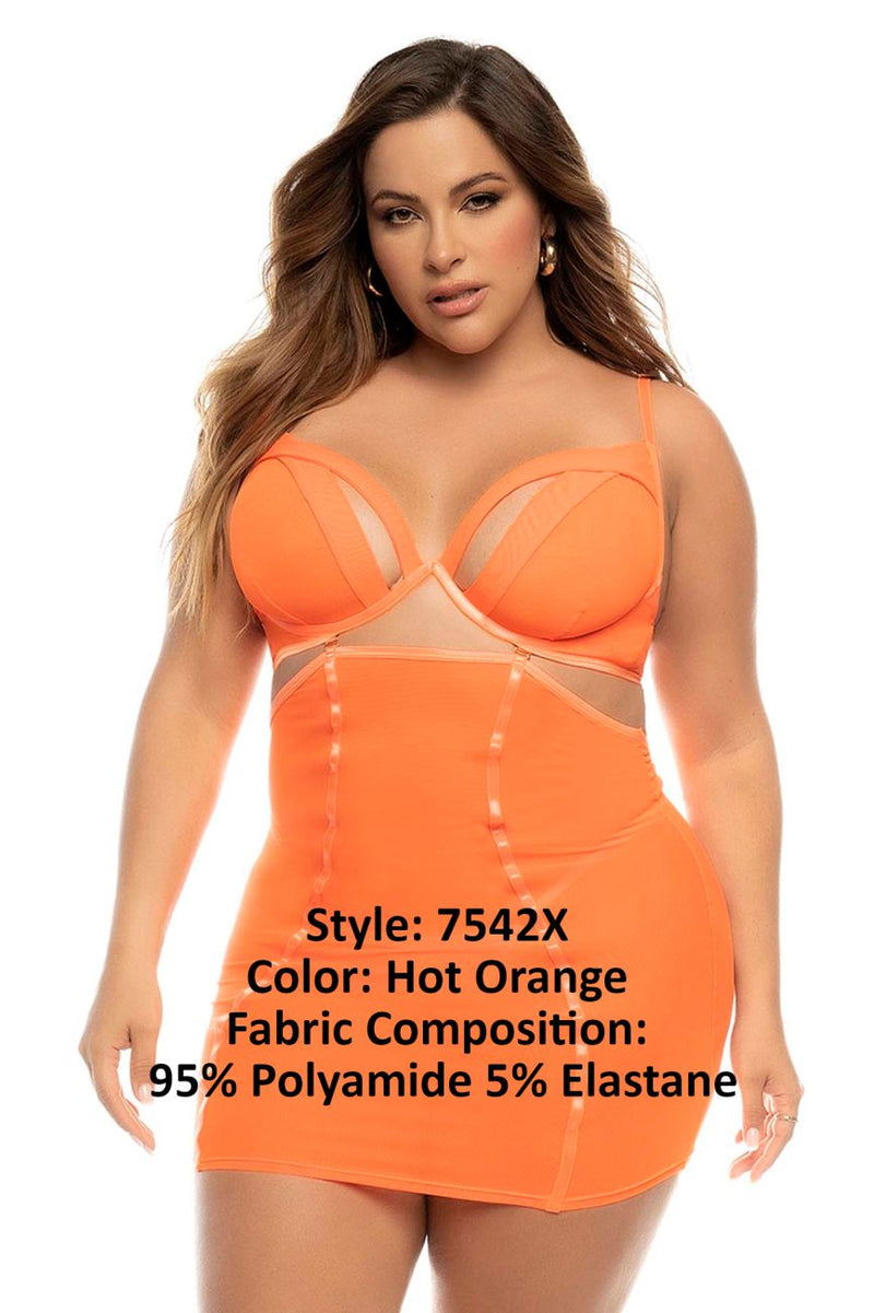 Mapale 7542x Arcadia 2 en 1 Babydoll Plus Couleur Hot Orange