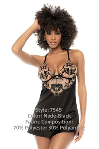 Mapale 7545 Laurel Babydoll Color Nude-Black