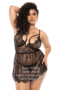 MAPALE 7550X Selma Babydoll más color negro