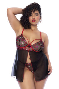 Mapale 7560x babydoll color negro-rojo