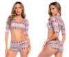 Mapale 7598 Pajama en deux pièces Print de vacances en couleur