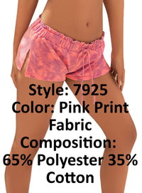 MAPALE 7925 Texture Shorts de plage couvre la couleur Pink Print