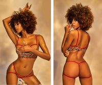 MAPALE 8721 Two Piece Set Color Red Print