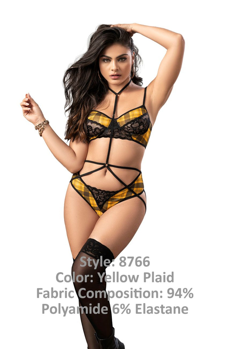 Mapale 8766 ensemble de deux pièces couleurs plaid jaune