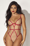 Mapale 8817 en peluche couleur nue-rouge