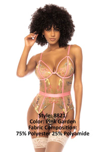 Mapale 8821 Sydney Bodysuit Color Pink Garden