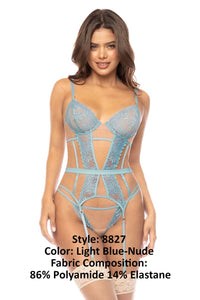 Mapale 8827 Danna Two Piece Set Color Light Blue-Nude