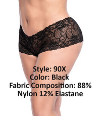 MAPALE 90X LACE Boyshort Color negro