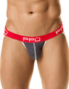 PPU 1308 JOCKSTRAP रंग ग्रे-लाल