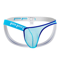 PPU 2308 un côté de jockstrap en maillage une turquoise