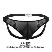 PPU 2309 Couleur de jockstrap en microfibre noir