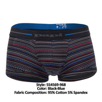 Papi 554569-968 Stripes de crayon Trunks brésiliens couleur noire-bleu