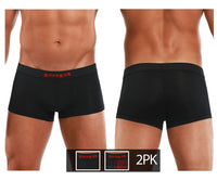 PAPI 626182-982 COOL2 2PK TRUNKS BRÉSILIENNES à imprimé solide couleur noir-rouge