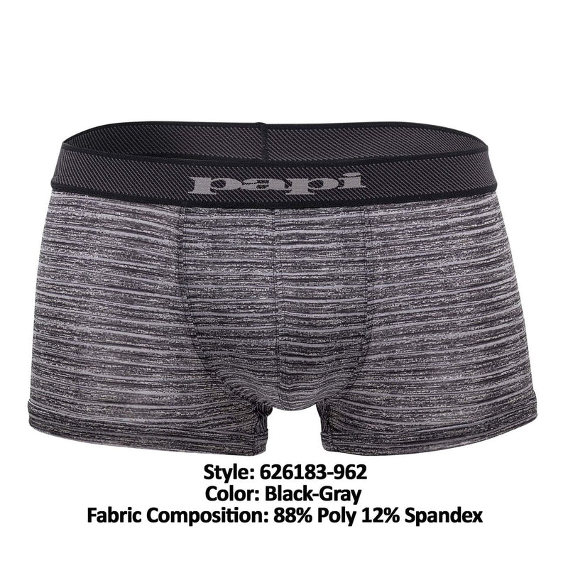 PAPI 626183-962 Cool2 2pk Tunks brasileño de impresión sólido color negro-gris