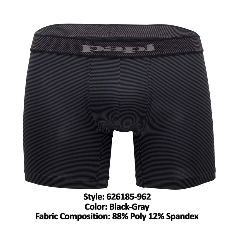 PAPI 626185-962 Cool2 2pk Boxer sólidos Briefs color negro-gris