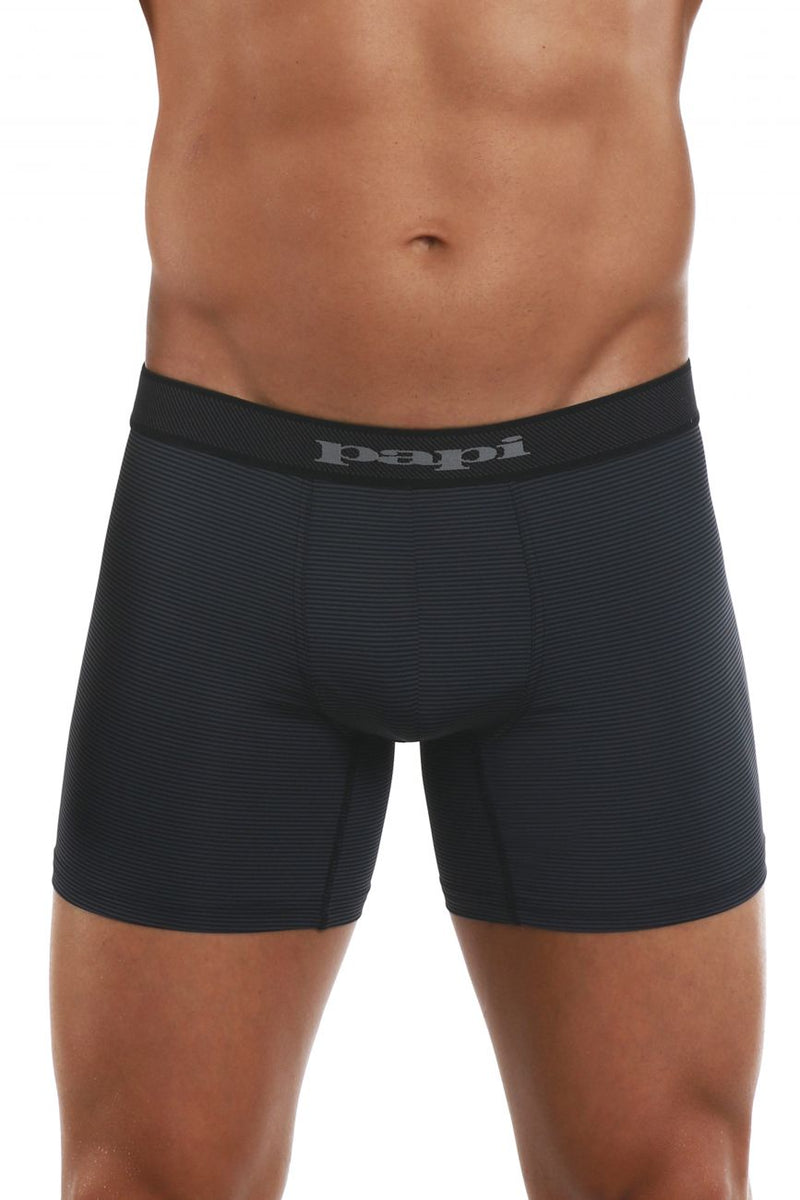 PAPI 626185-962 COOL2 2PK BOXER SOLID BOXER COULEUR NOIR-GRAY