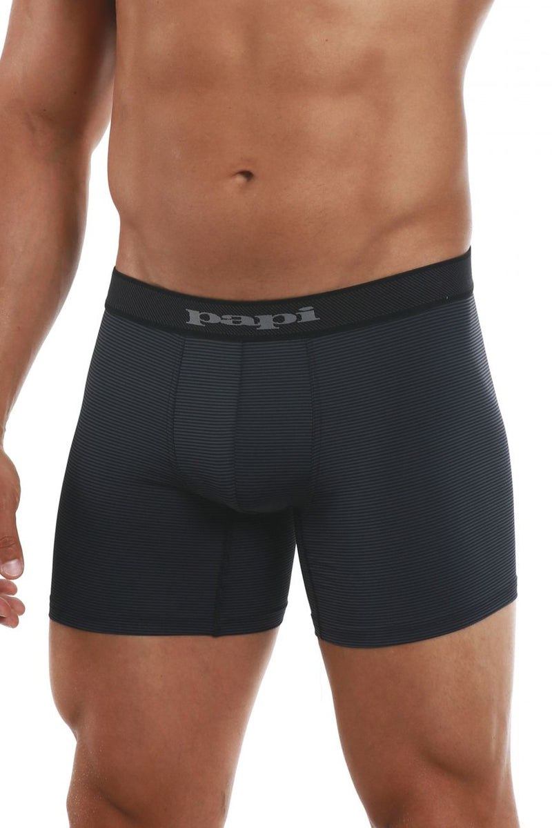 PAPI 626185-962 COOL2 2PK BOXER SOLID BOXER COULEUR NOIR-GRAY